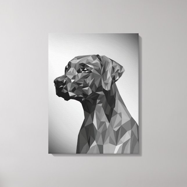 Gray Geometric Dog Leinwanddruck (Vorderseite)