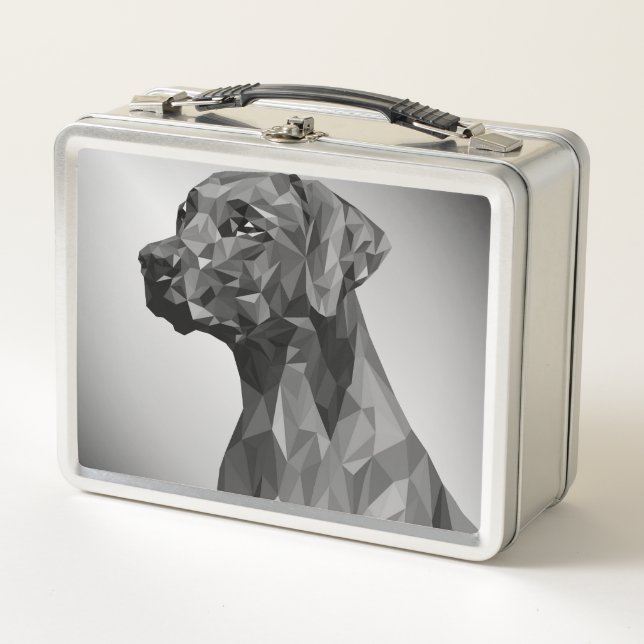 Gray Geometric Dog Metall Brotdose (Vorderseite)
