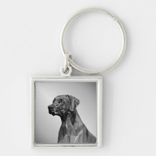 Gray Geometric Dog Schlüsselanhänger