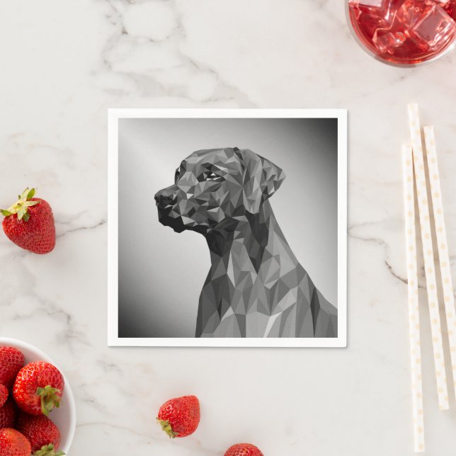 Gray Geometric Dog Serviette (Beispiel)