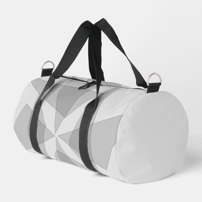 Gray Geometric Duffle Bag (Linke Seite)