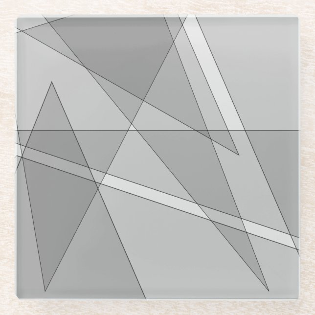 Gray Geometric Glasuntersetzer (Vorderseite)