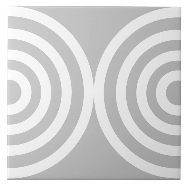 Gray Geometric Muster Mitte Jahrhundert Moderne Fliese (Vorderseite)