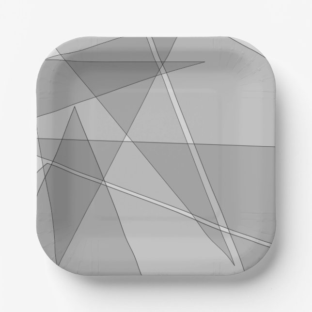 Gray Geometric Pappteller (Vorderseite)