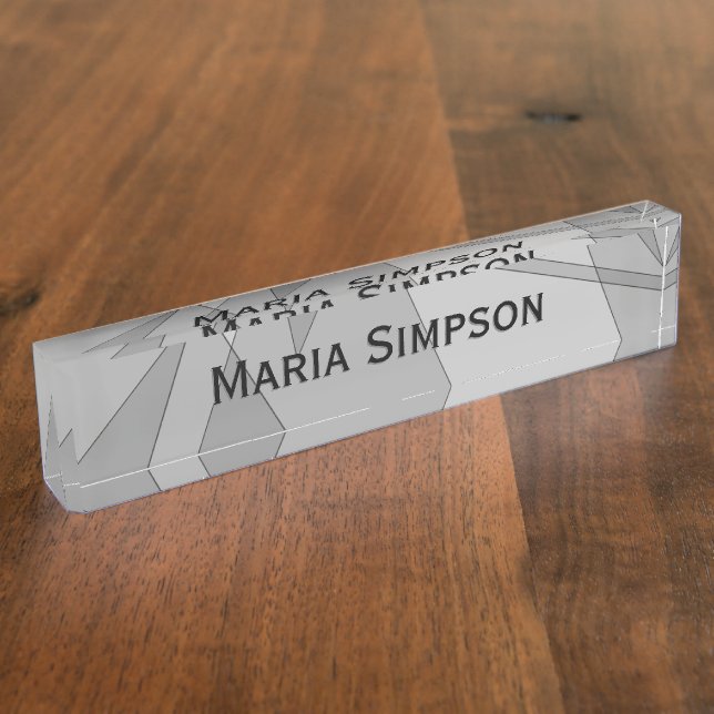 Gray Geometric Personal Namensplakette (Seite)