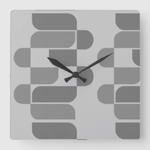 Gray Geometric Quadratische Wanduhr