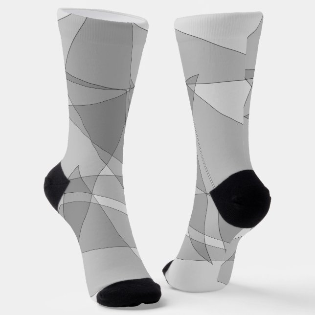 Gray Geometric Socken (Gewinkelt)