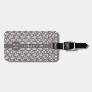 Gray Geometrie Modernes Batik Muster Gepäckanhänger