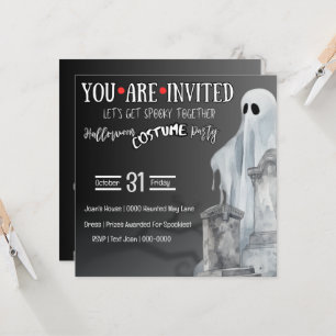 Gray Ghost in Friedhof und Grabsteine Einladung