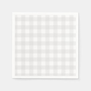 Gray Gingham Baby Shower Serviette