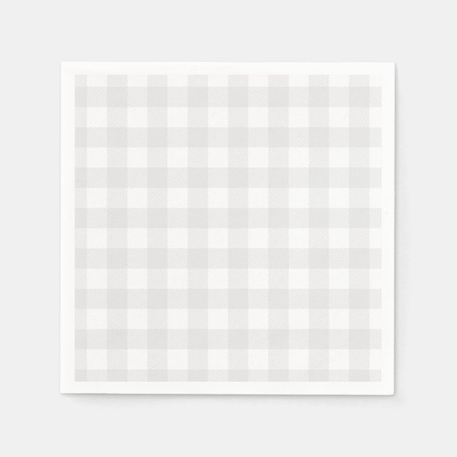 Gray Gingham Baby Shower Serviette (Vorderseite)