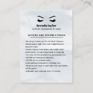 Gray Glam Eyelash Browbar Aftercare Instructions Visitenkarte