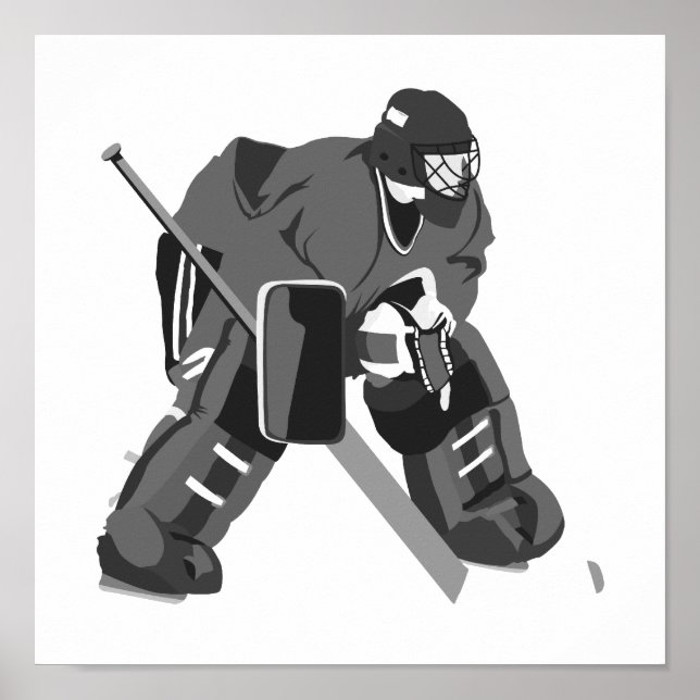Gray Goalie Hockey Poster (Vorne)