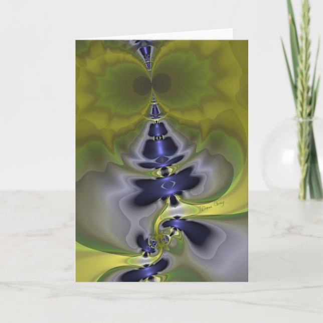 Gray Goblin in Green, Fun Spooky Imp Karte (Vorderseite)