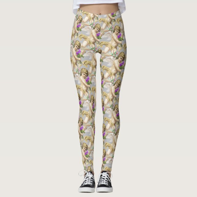 Gray Gold Cherubs Leggings (Vorderseite)