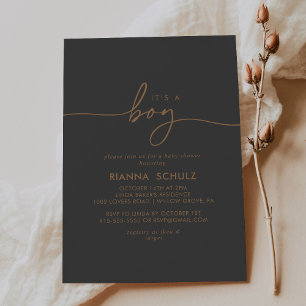 Gray Gold Clear ist eine Baby-Dusche Einladung