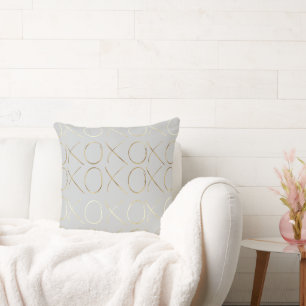 Gray Gold Glam XOXO Kissen