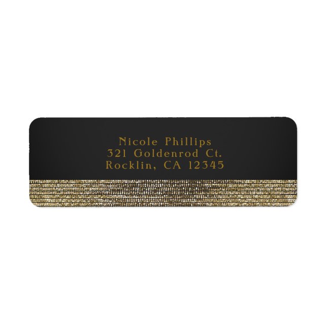 Gray & Gold Moderne Glam Sequins Chic Einladung (Vorne)