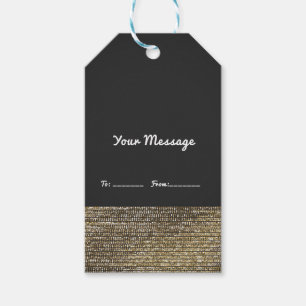 Gray & Gold Moderne Glam Sequins Chic Elegante Gef Geschenkanhänger