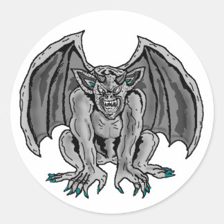 Gray/Gray Gargoyle Runder Aufkleber