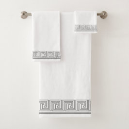 Gray Grecian Frieze Design Badhandtuch Set