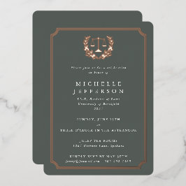 Gray-Green Law School Graduation Party Folieneinladung