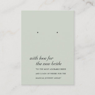 GRAY GREEN NEW BRIDE GIFT EARRING DISPLAY CARD PLATZKARTE