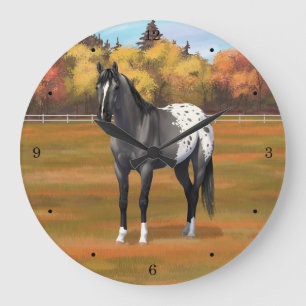Gray Grulla Appaloosa Quarter Horse Stallion Große Wanduhr