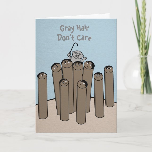 Gray Hair Funny Happy Birthday Card Karte (Vorderseite)