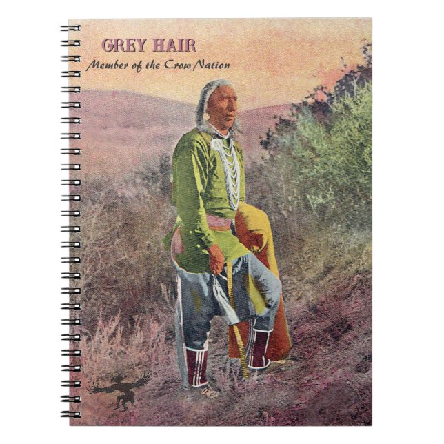 Gray Hair Native American Notebook Notizblock (Vorderseite)