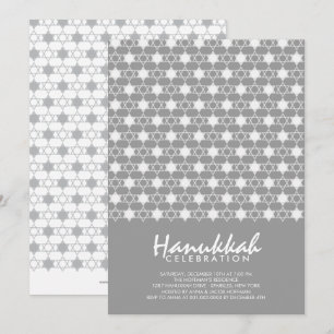 Gray Hanukkah Stars von David Pattern Feiertage Pa Einladung