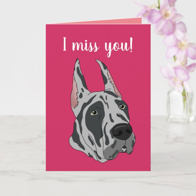 Gray Harlequin Great Dane Vermisst Karte (Orchidee)