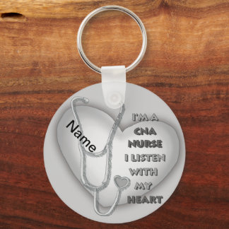 Gray Heart CNA Nurse Schlüsselanhänger