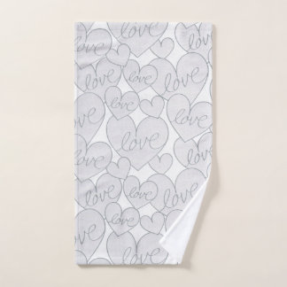 Gray Heart Liebe Wedding Elegant Handtuch