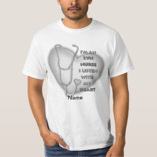Gray Heart LVN Nurse T-Shirt