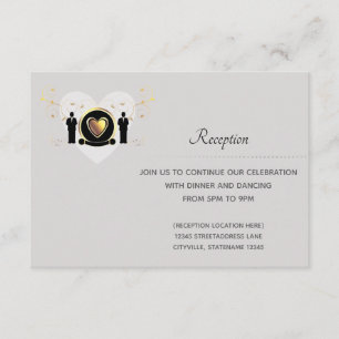 Gray Heart Male Wedding Empfang Card Einladung