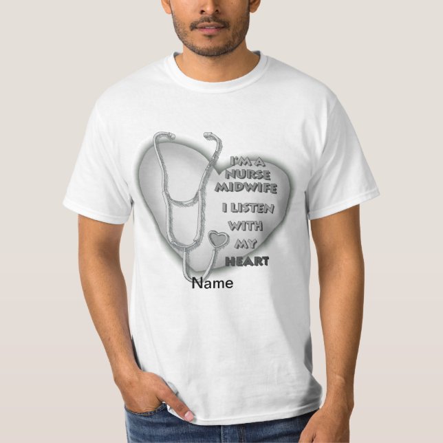 Gray Heart Midfrau Nurse T-Shirt (Vorderseite)