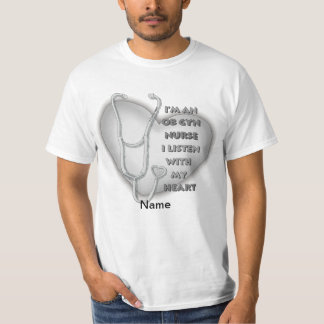 Gray Heart ObGyn Nurse T-Shirt