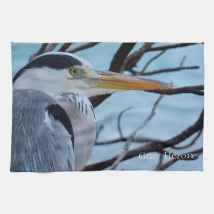 Gray Heron Geschirrtuch