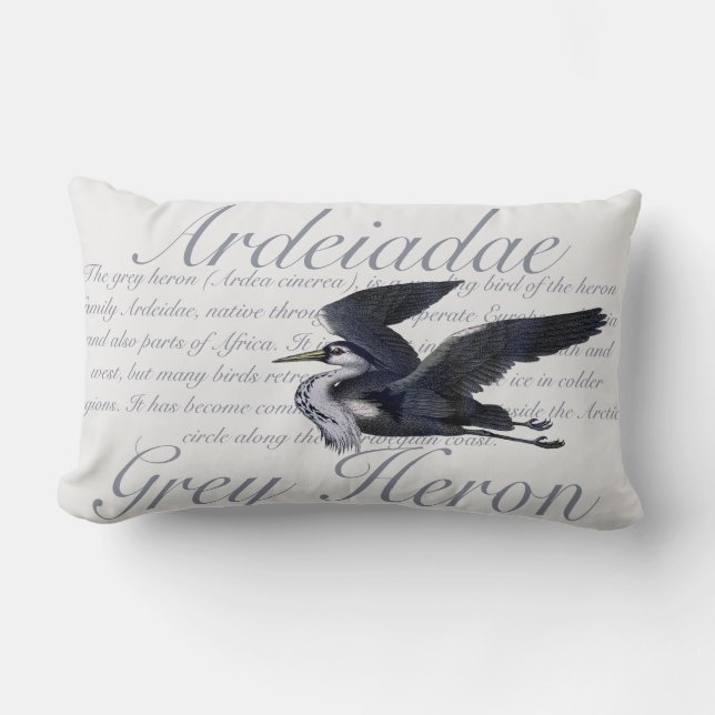 Gray Heron Lumbar Pillow Lendenkissen (Vorderseite)
