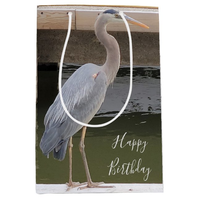 Gray Heron Mittlere Geschenktüte (Vorderseite)