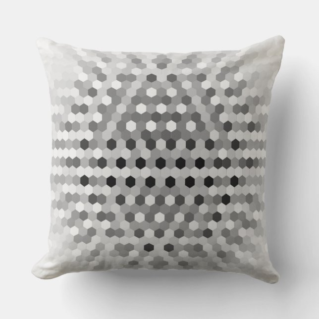 Gray Hexagons Muster Kissen (Vorderseite)