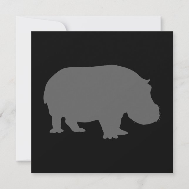 Gray Hippo Silhouette (Vorderseite)
