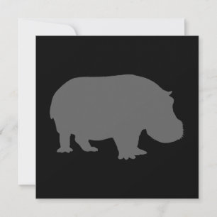 Gray Hippo Silhouette