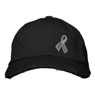 Gray Hope Cancer Diabetes Ribbon Bewusstsein Bestickte Kappe