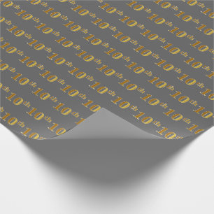 Gray, Imitate Gold 10. (10.) Event Wrapping Paper Geschenkpapier