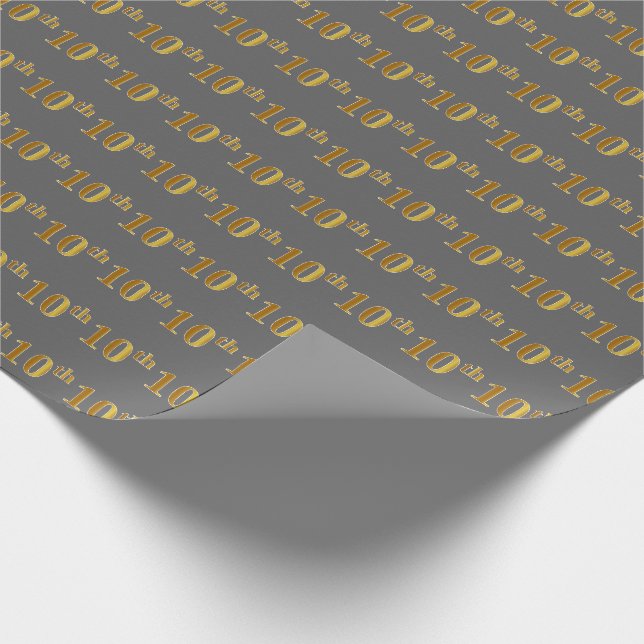 Gray, Imitate Gold 10. (10.) Event Wrapping Paper Geschenkpapier (Ecke)