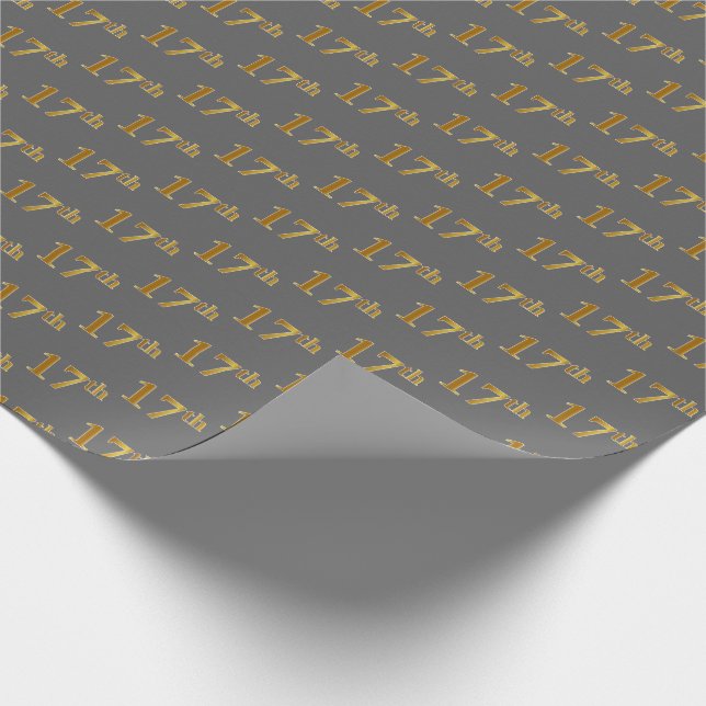Gray, Imitate Gold 17. (siebzehnte) Veranstaltung Geschenkpapier (Ecke)