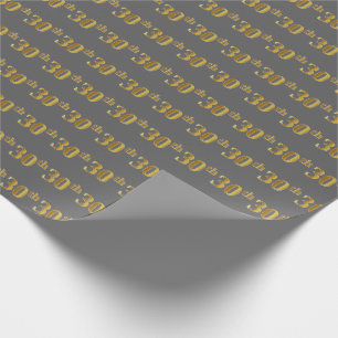 Gray, Imitate Gold 30. (30.) Event Geschenkpapier