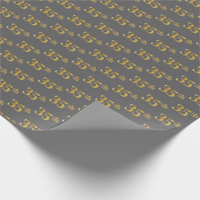 Gray, Imitate Gold 35. (35.) Event Geschenkpapier (Ecke)